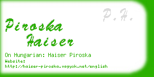 piroska haiser business card